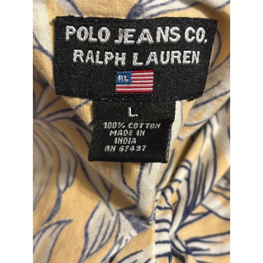 Polo Jean Co. Ralph Lauren Hawaiian Beach Loop Collar Shirt Large RN67437 - Picture 4 of 7